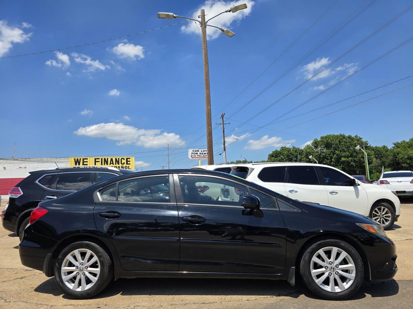 2012 BLACK Honda Civic EX-L (19XFB2F92CE) with an 1.8L L4 SOHC 16V engine, 5-Speed Automatic transmission, located at 2660 S.Garland Avenue, Garland, TX, 75041, (469) 298-3118, 32.885387, -96.656776 - Photo#2